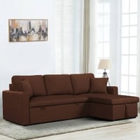 Doozy 3 Seater Pull Out Sofa cum Bed  in Brown Colour