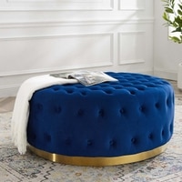 Rainn Ottoman in Navy Blue Colour