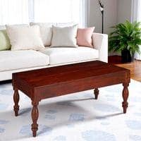 Hudson Sheesham Wood Traditional Rectangle Coffee Table In Honey Finish