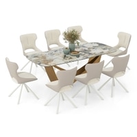 Paloma 8 Seater Spanish Ceramic Dining Table with Tulip Dining Chair