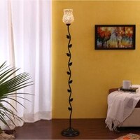 Robert Black Glass Shade Floor Lamp