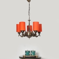 Devansh Dual Gold  Antique Wall Mounted Lamp With Off-White Cotton Shade