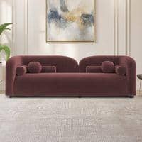 Homro Velvet 3 Seater Sofa in Pink Colour