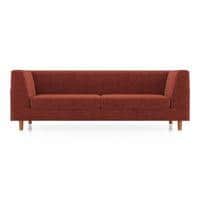 Rubik Essential 3 Seater Fabric Sofa In Dark Coral