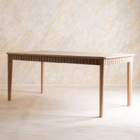 Dune Solid Wood Dining Table in White Colour