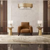 Granada Premium 1 Seater Fabric Sofa in Ochre velvet Colour