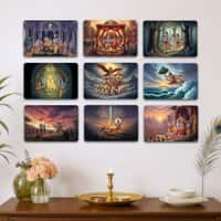 The Castle Decor Ramayan Wall Plates Set of 9 8x12 Inch