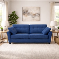 Travis 3 Seater Uphostered Sofa in Blue Colour