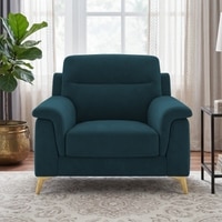 Niwara Velvet 1 Seater  sofa in T Blue color