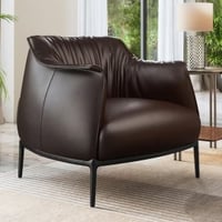 Odette Lounge Chair In Brown Leather