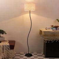 Doutzen Multicolour Cotton Shade Floor Lamp