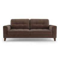 Verona Essential 3 Seater Fabric Sofa in Daschund Brown Colour