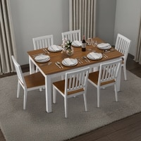 Diner 6 Seater Dining Table Set (Finish- Golden Oak)