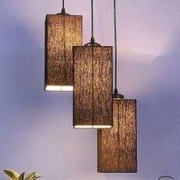 Kolton Black Fabric Cluster Hanging Light