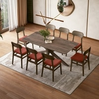 Anderson Solid Wood 8-Seater Dining Table With Set of 4  Lunar Dining Chairs