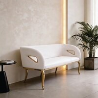 The Meridian Metal Bench in White Finish