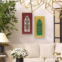 Desert Art MDF Handpainted Orange Rectangle Wall Hanging Frame