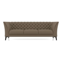 Weston 3 Seater Half Leather Sofa In Dark Truffle Italian Leather