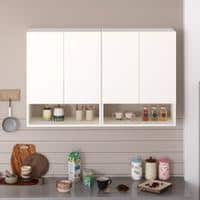 Opryt Engineered Wood Wall Mounted with Shelf Two Kitchen Cabinet Rack In White Finish