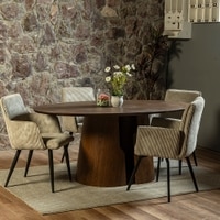 Avery Jenkins Veneer 6 Seater Dining Table in Brown Finish