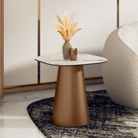 Aeris Metal Side Table in Pluto Spanish Ceramic Finish