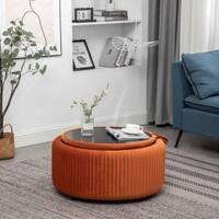 Loofy Ottoman with Strage Color in Orange