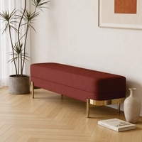 The Mesa Metal Bench in Maroon Finish