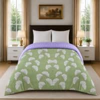 Green Floral 300 GSM Cotton Double Bed Size Comforter from Threads