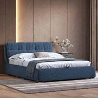 Stanhope Upholstered Hydraulic Storage King Size Bed In Baltic Blue