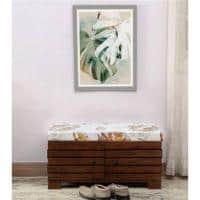 Liliana Shoe Rack With Seating In Honey Oak Finish
