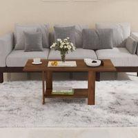 Osnale Engineered Wood Rectangular Shape Coffee Center Sofa Tea/Teapoy Console Table For Sofa Set Living Room Home Hall (Brown Maple)
