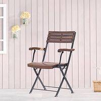 Masai Solid Wood Outdoor Arm Chair in Dark Teak Colour - Set of 1