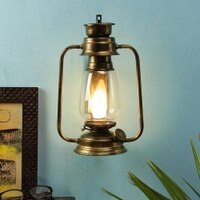 Edie Gold Metal Wall Mounted Lantern Lamp
