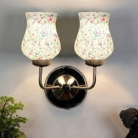 Bran Dual Multicolor Mosaic Glass Wall Mounted Lamp with Steel Base