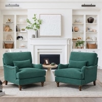 Dexter Boucle Fabric Lounge Chair in Green Colour
