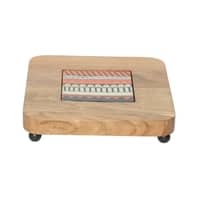 Ireka Homes Kaarigari Acacia Wood Trivet with Metal Legs (8x1.5 in)