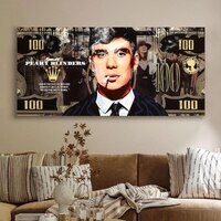 Paintingmantra Gangster Portrait Pop Art Canvas Wall Painting Decor 22x46 Inch