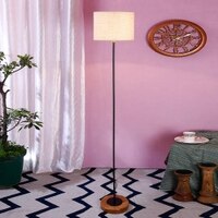 Estelle White Cotton Shade Floor Lamp