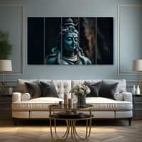 The Castle Decor Ram Mandir Wall Painting Wooden Framed 27x48 Inch (Style 1)