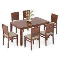 Atlas Solid Wood 6 Seater Compact Dining Table With Atlas Dining Chairs