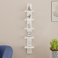 BLUEWUD Louis Engineered Wood Multipurpose Wall Decor Shelf, Display Rack (Wenge & White)