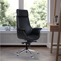 Flow Leatherette High Back Office Chair In Black Colour