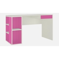 Astra Kids Study Desk with Open Shelves and Drawer in Barbie Pink Colour