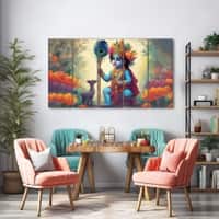 The Castle Decor Bal Gopal Wall Painting Wooden Framed 27x48 Inch (Style 10)
