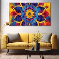 The Castle Decor Pichwai Art Wall Painting Wooden Framed 27x48 Inch (Style 4)