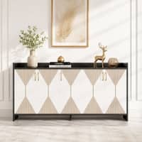 Spydercraft Meko Modern Console Table in Black & White Finish
