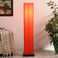 Claudette Orange Cotton Shade Floor Lamp