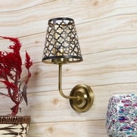 Devansh Metal Electric Wall Light in Gold Colour with Black Shade Count of 1 Light