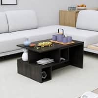 Hexa Engineered Wood Coffee Table With Storage In Flower Wenge