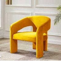 Ashley Velvet Accent Chair in Yellow Colour
